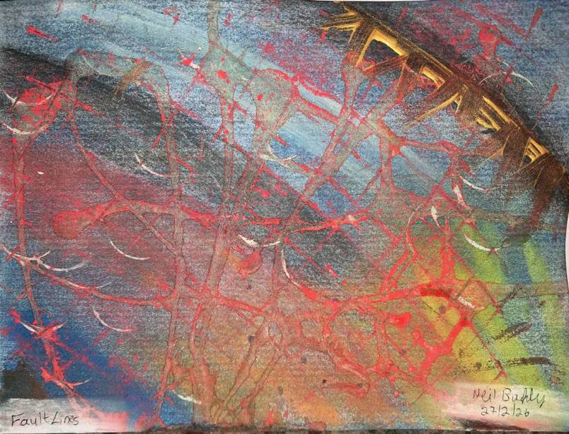 Abstract painting: Fault Lines